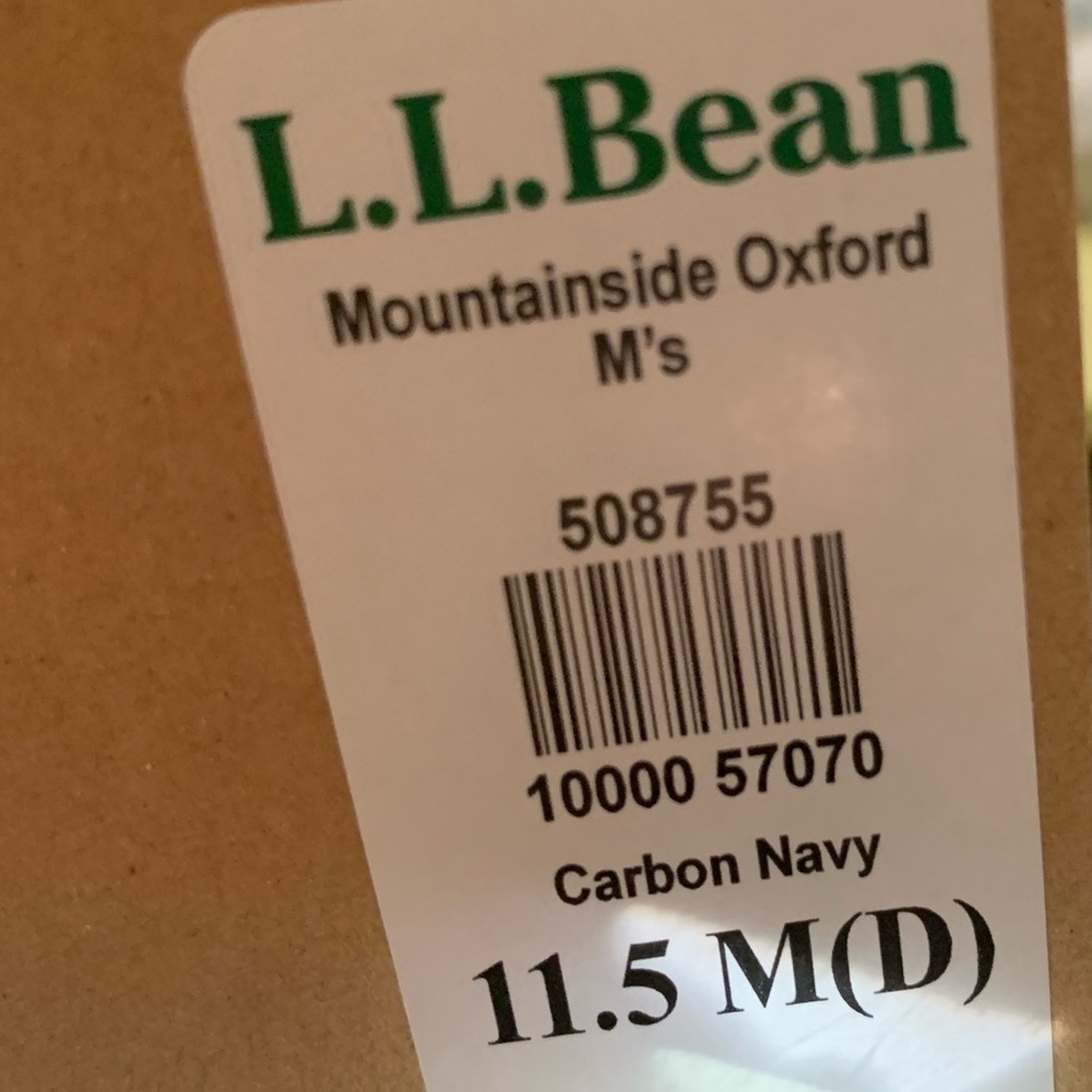 𝅺ll Bean Carbon Navy Mountainside Oxford New In Box Size 11.5 M(D) - Picture 10 of 10